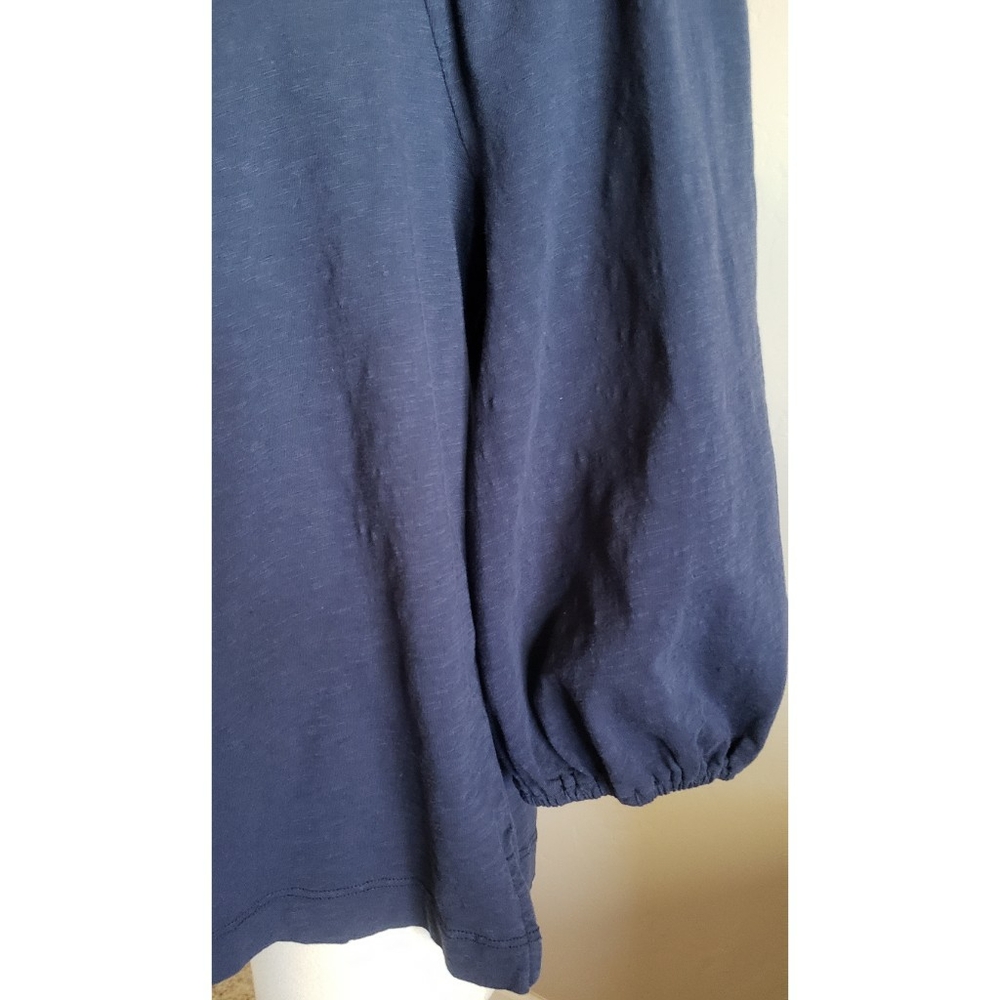Boden Navy Top Balloon Sleeve Casual Flowy Comfy Y2K Pullover Womens Sz. L - Picture 6 of 10
